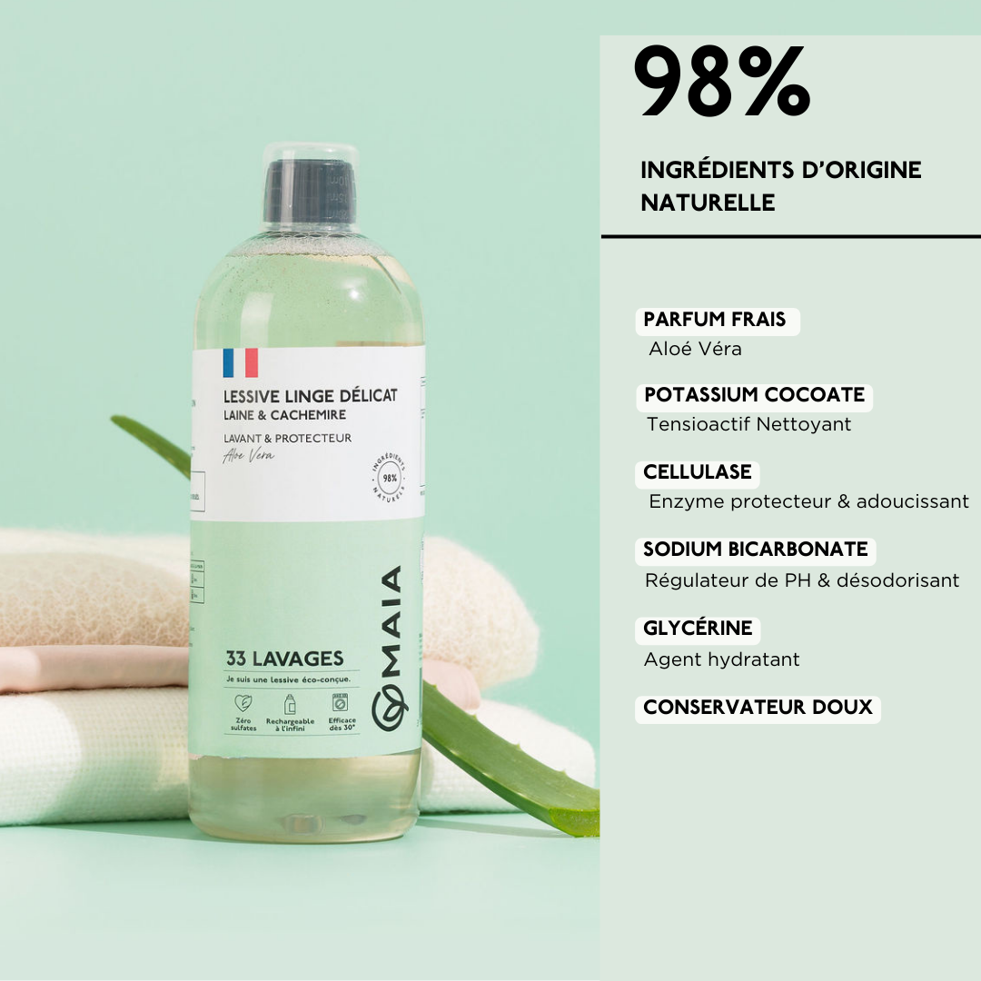 Lessive Linge Délicat Laine & Cachemire Aloe Vera 33 lavages